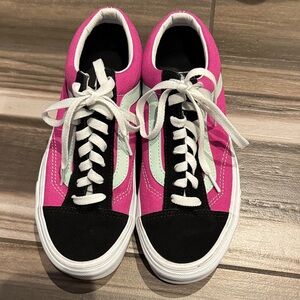 Vans Pink and Black Women's Sneakers